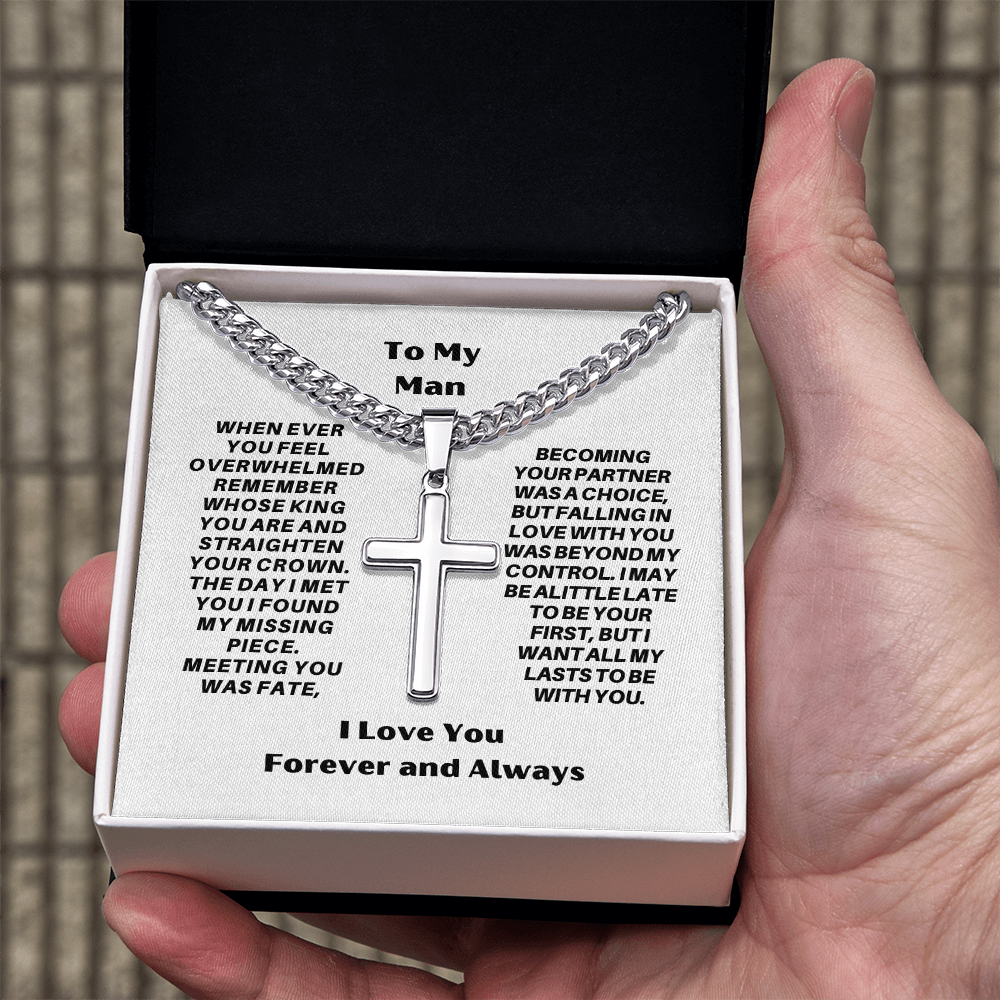 Faithful Love Cross Necklace – Gift for Boyfriend, Husband, or Fiancé