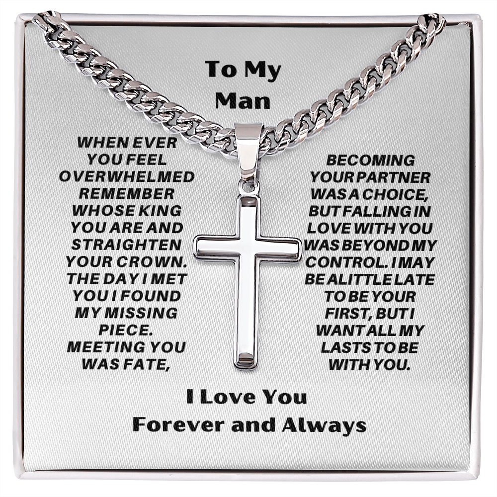 Faithful Love Cross Necklace – Gift for Boyfriend, Husband, or Fiancé