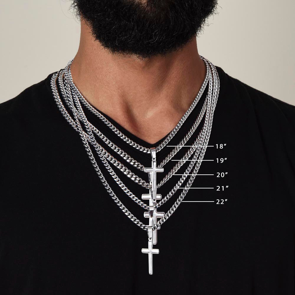 Faithful Love Cross Necklace – Gift for Boyfriend, Husband, or Fiancé
