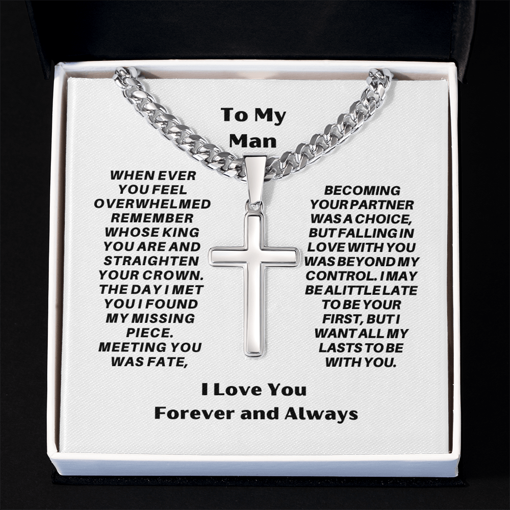 Faithful Love Cross Necklace – Gift for Boyfriend, Husband, or Fiancé