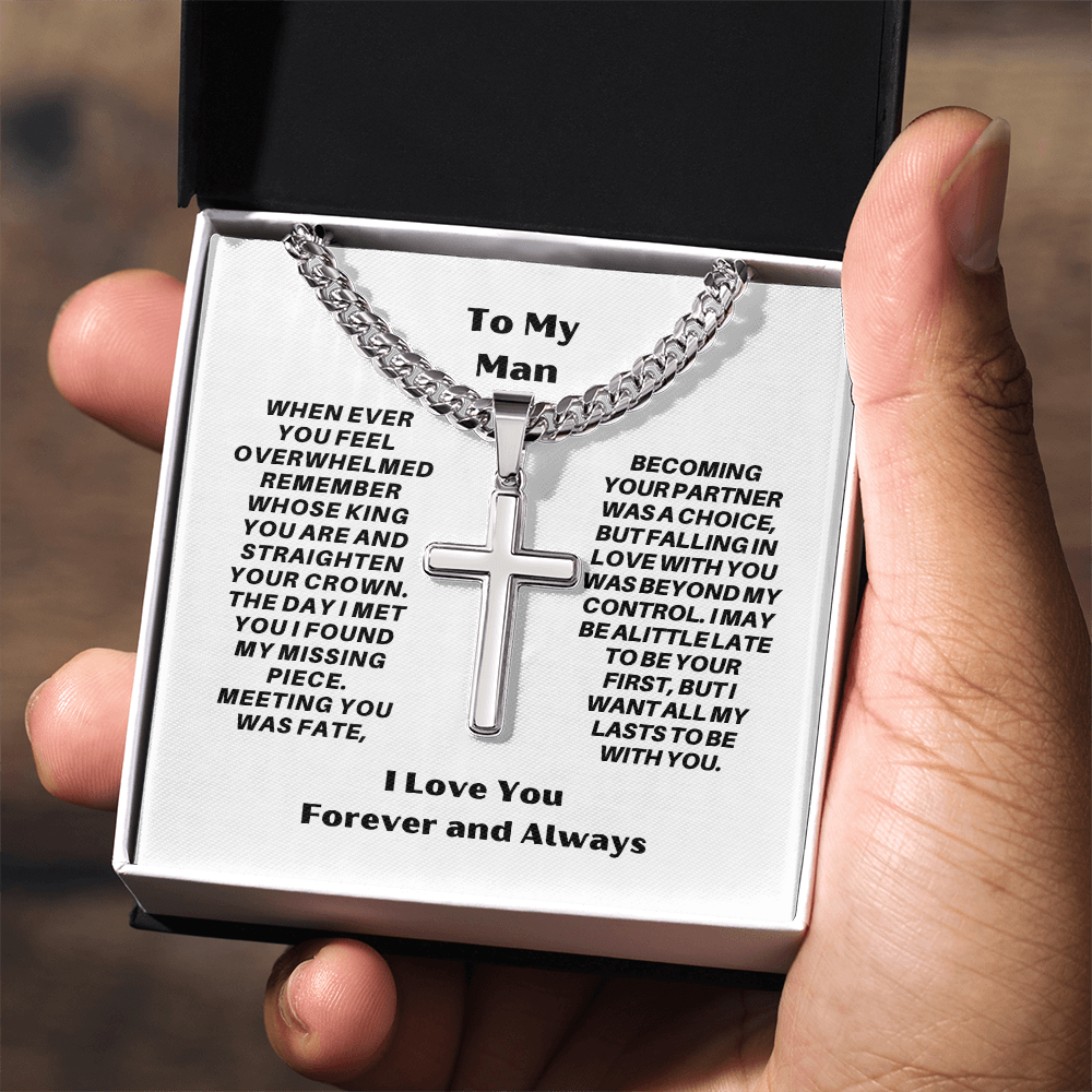 Faithful Love Cross Necklace – Gift for Boyfriend, Husband, or Fiancé