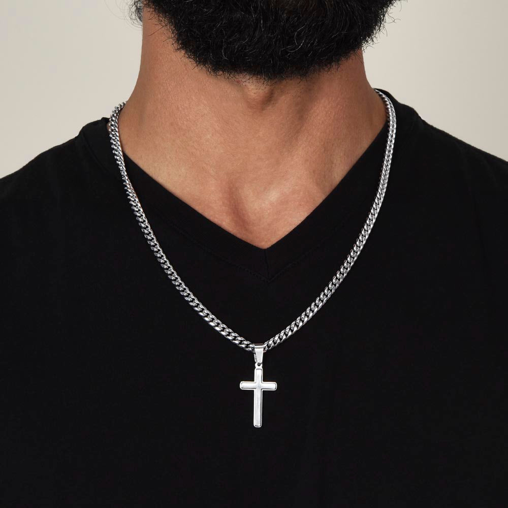 Faithful Love Cross Necklace – Gift for Boyfriend, Husband, or Fiancé