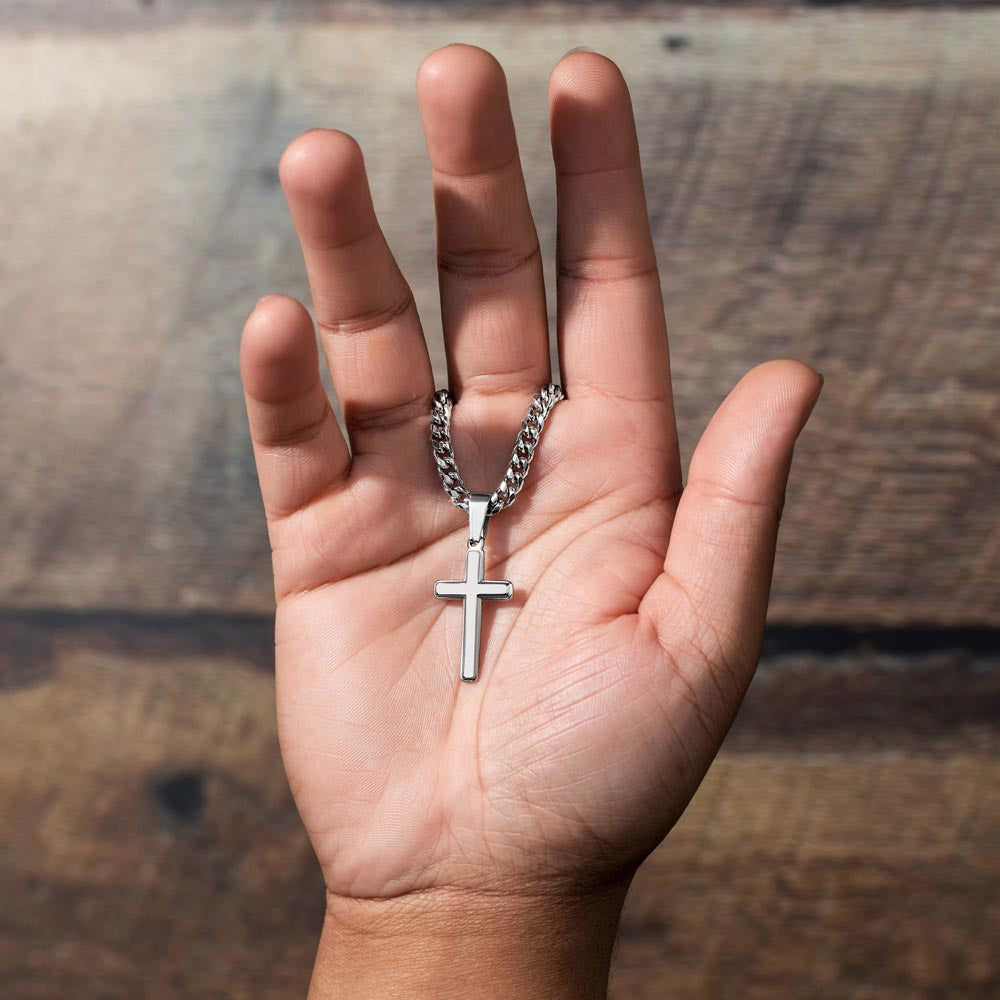 Faithful Love Cross Necklace – Gift for Boyfriend, Husband, or Fiancé