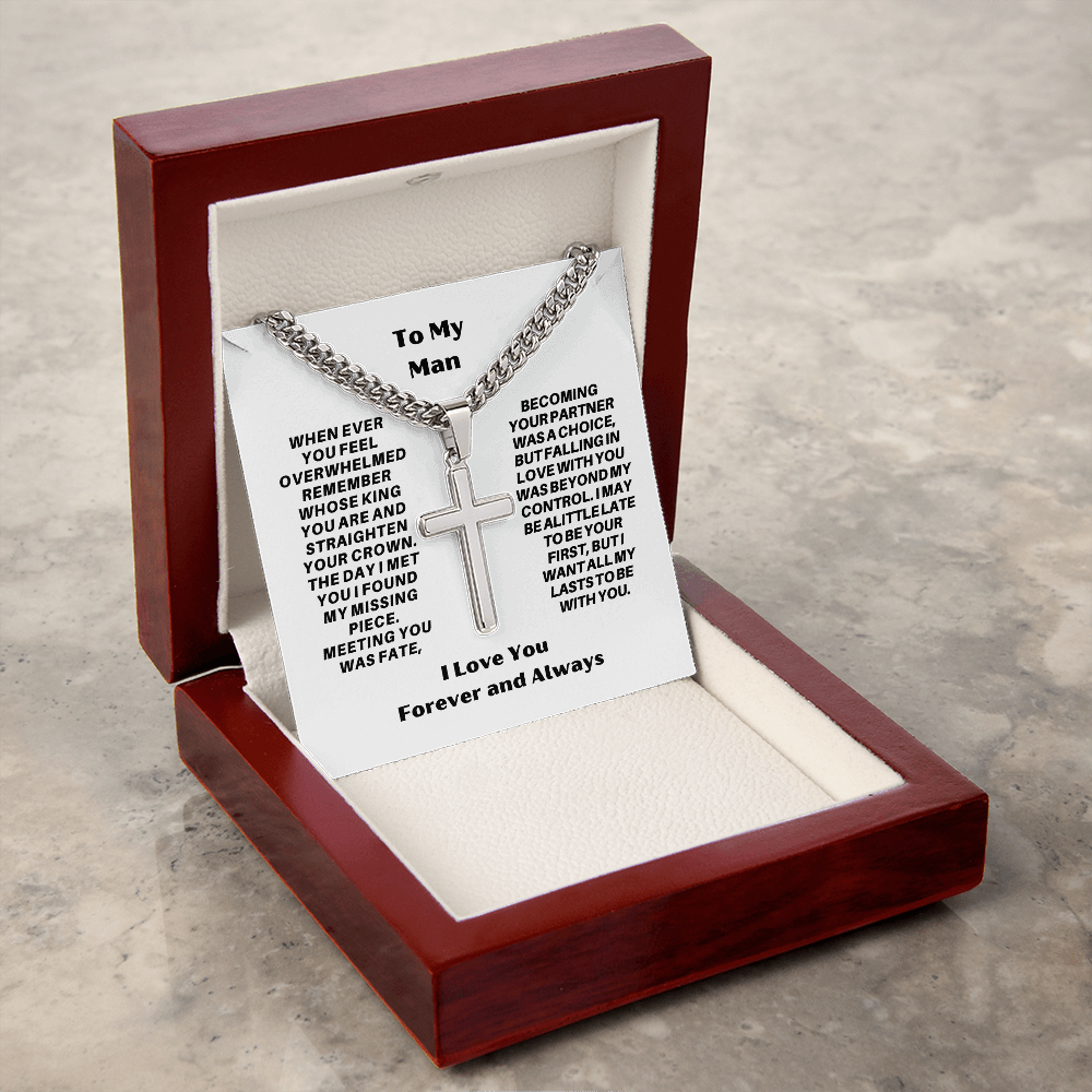 Faithful Love Cross Necklace – Gift for Boyfriend, Husband, or Fiancé