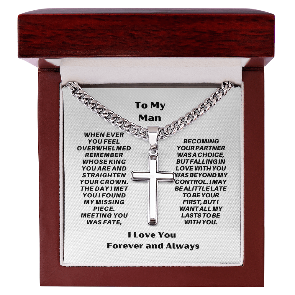Faithful Love Cross Necklace – Gift for Boyfriend, Husband, or Fiancé