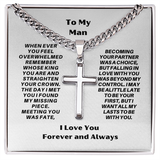 Faithful Love Cross Necklace – Gift for Boyfriend, Husband, or Fiancé